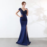 Eremi slim fit long fishtail dress