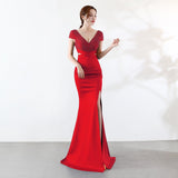 Eremi slim fit long fishtail dress