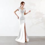 Eremi slim fit long fishtail dress