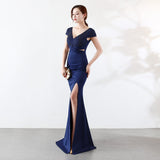 Eremi slim fit long fishtail dress