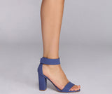 Essential Faux Nubuck Block Heels