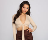 Essential Ribbed Knit Tie-Front Top