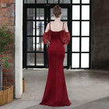 Evelyn V-Neck Off The Shoulder Mermaid Prom Dress