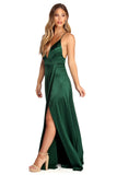 Evie Formal Sleeveless Satin Dress