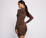 Fab Flocked Velvet Mini Dress