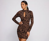 Fab Flocked Velvet Mini Dress