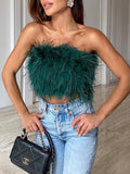 Feather Tube Top Sleeveless Tank Top