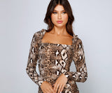 Fierce And Fab Snake Mini Dress