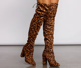 Fierce Fashionista Over The Knee Block Heel Boots