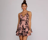 Flocked Floral Skater Dress