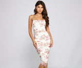 Floral Beauty Mesh Midi Dress