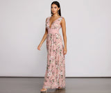 Floral Beauty Sleeveless Chiffon Maxi Dress