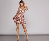 Floral Bloom Lace Skater Dress