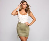 Floral Fusion Corset Crop Top