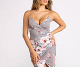 Floral Moment Asymmetrical High Slit Midi Dress