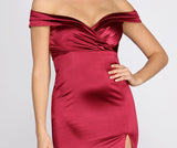 Florence Off Shoulder Satin Dress