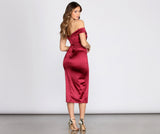 Florence Off Shoulder Satin Dress