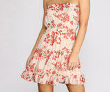 Flower Up Strapless Skater Dress