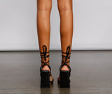 Forget Me Knot Lace-Up Chunky Block Heels