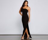 Francesca Formal One Shoulder Crepe Dress