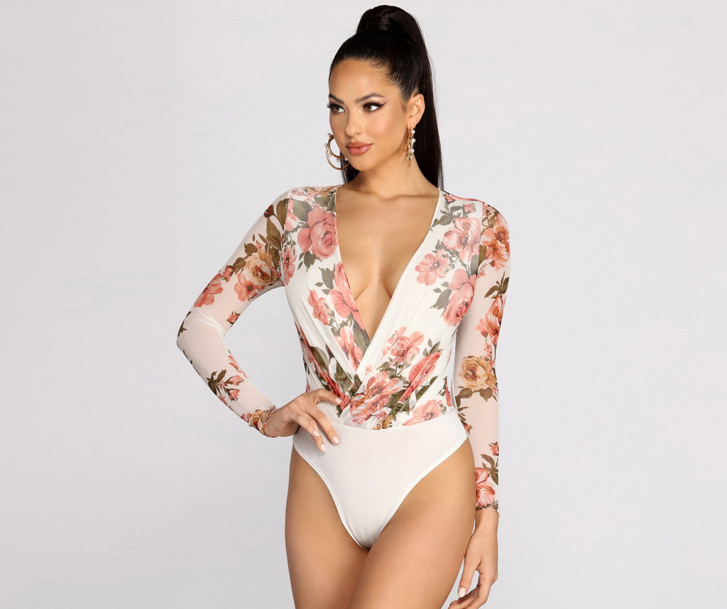 Floral Dreams Mesh Bodysuit