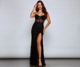 Frida Formal Glitter Illusion Lace Dress