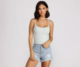 Frilled and Flirty Cropped Ribbed Cami