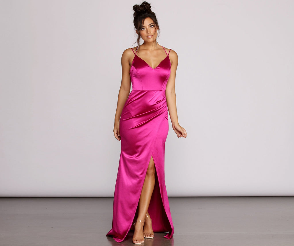 Capri Formal High Charming Slit Satin Dress main image 0
