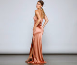 Gianna Strapless High-Slit Satin Dress