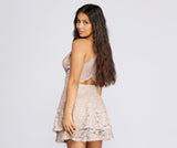 Glitz & Glam Lace Skater Dress