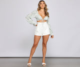 High-Rise Belted Twill Shorts