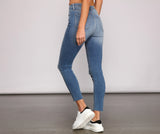 High Rise Button Down Cropped Jeans