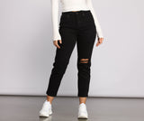 High Rise Destructed Boyfriend Jeans