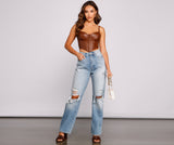 High-Rise Destructed Boyfriend Jeans