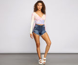 High-Rise Destructed Cutoff Denim Shorts