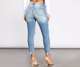 High Rise Destructed Mom Skinny Jeans