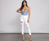 High-Rise Destructed Skinny Ankle Jeans