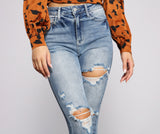 High Rise Destructed Skinny Jeans