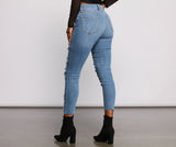 High Rise Edgy Distressed Skinny Jeans