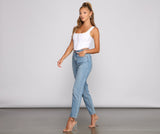 High-Rise Slim Straight Jeans