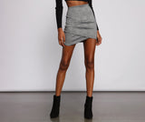 High Waist Asymmetrical Hem Mini Skirt