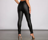 High Waist Coated Faux Leather Skinny Pants