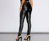 High Waist Faux Leather Skinny Pants