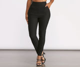 High Waist Tapered Skinny Leg Dress Pants