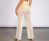 High Waist Wide Leg Crochet Pants