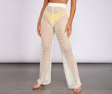 High Waist Wide Leg Crochet Pants