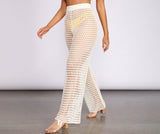 High Waist Wide Leg Crochet Pants