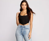 Hook and Eye Corset Crop Top