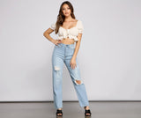 Iconic High Rise Destructed Boyfriend Jeans