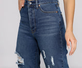 Iconic High Rise Destructed Boyfriend Jeans